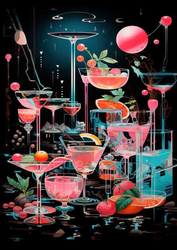 Retro Cocktails A Trip Down Memory Lane | Metal Poster