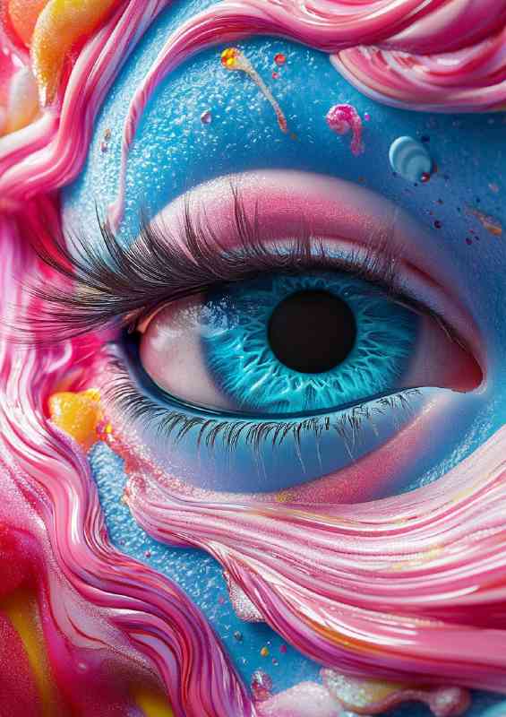 Eye with candy and swirls | Di-Bond