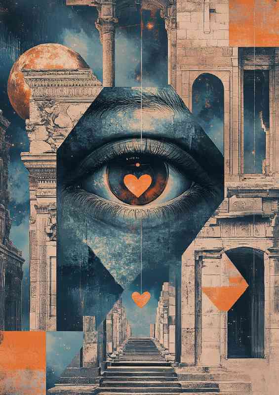 Eye with heart shaped eye | Poster