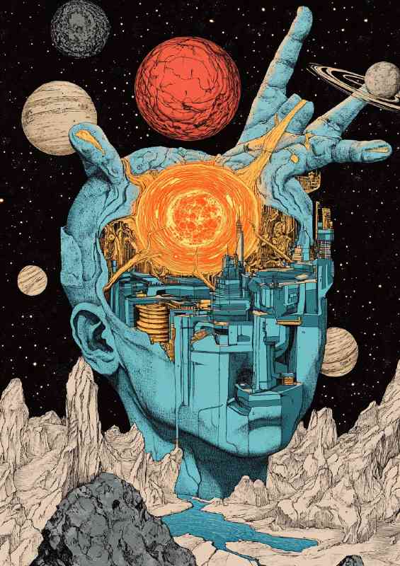 The eye of the heart in surrealism style hyper detail | Poster