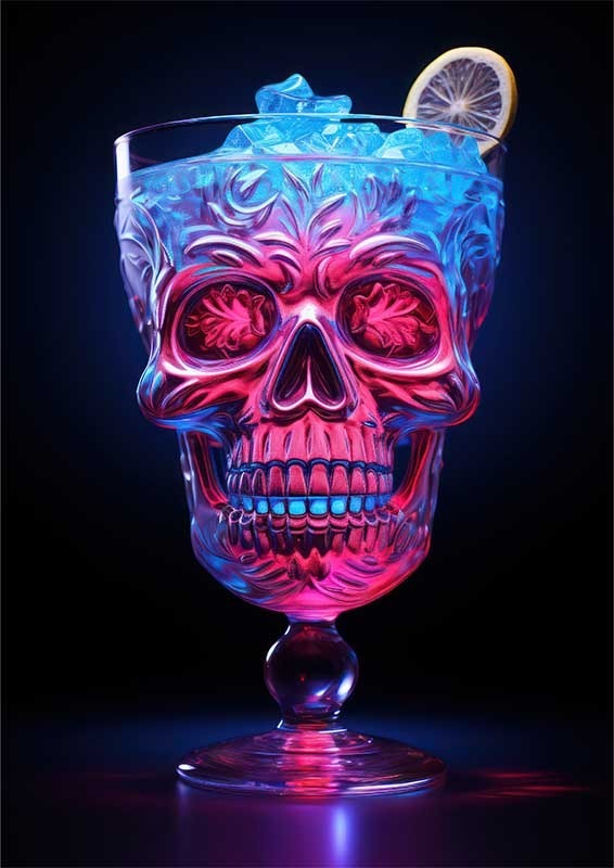 Lush Lotus Libation colorful skull cocktail | Di-Bond