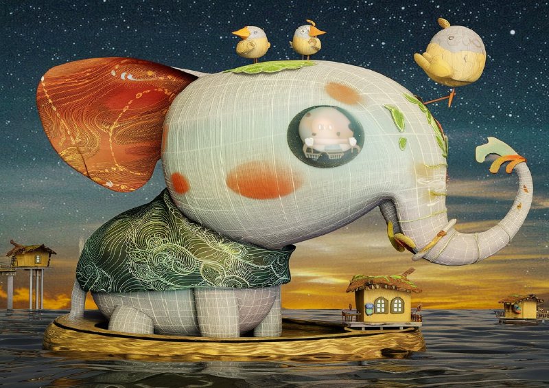 The large elephant on the boat | Di-Bond