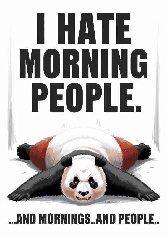 Panda hates morning | Metal Poster