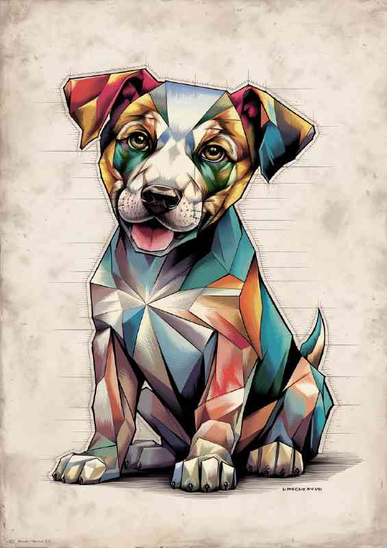 The geometric little puppy dog | Di-Bond