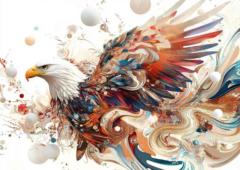 Bald eagle with wings spread | Poster