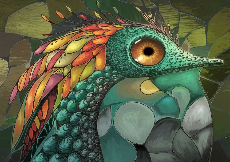 Vibrant and intricately designed bird like creature | Metal Poster