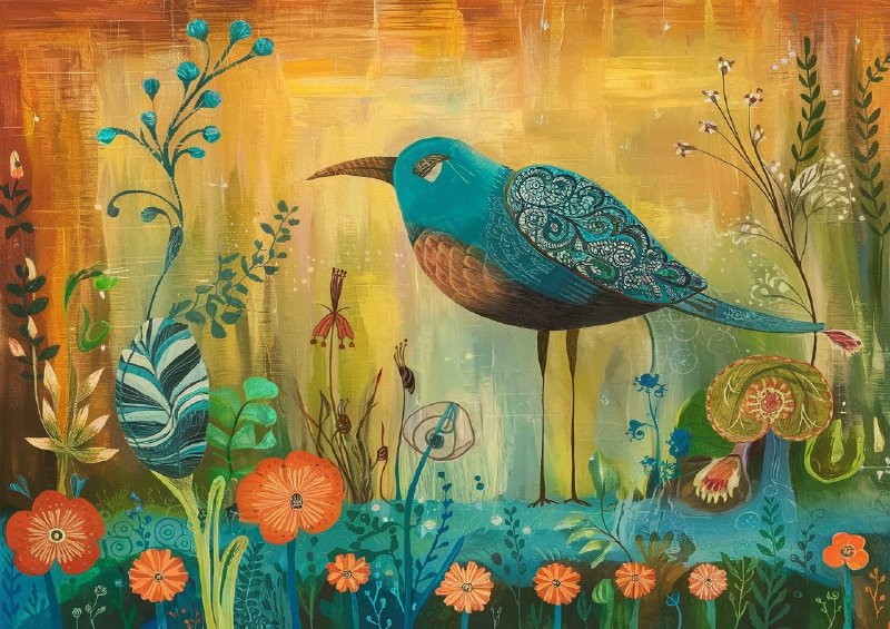 Vibrant and whimsical scene of nature | Canvas