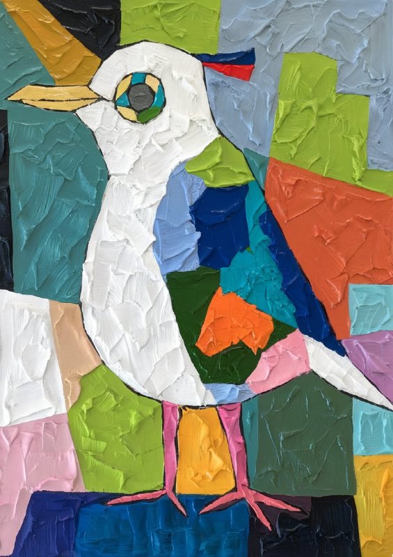 An abstract artwork of a seagul bird | Poster