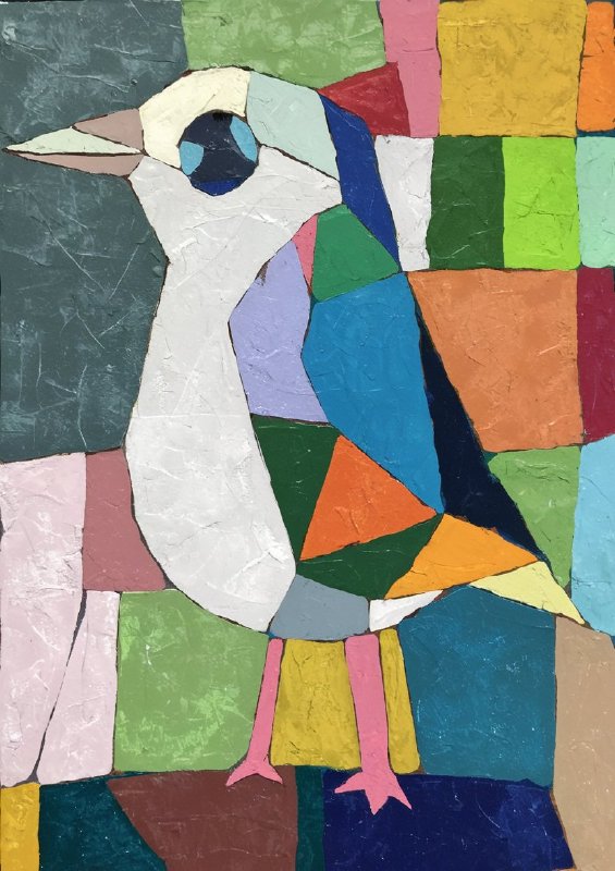 An abstract artwork of a seagul bird in mozaic | Di-Bond