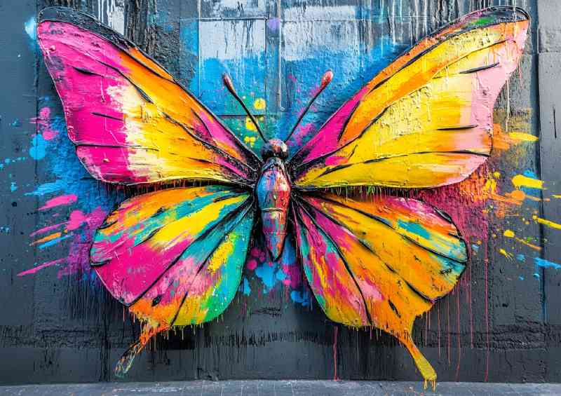 A beautiful colorful butterfly made of vibrant colors splash | Poster