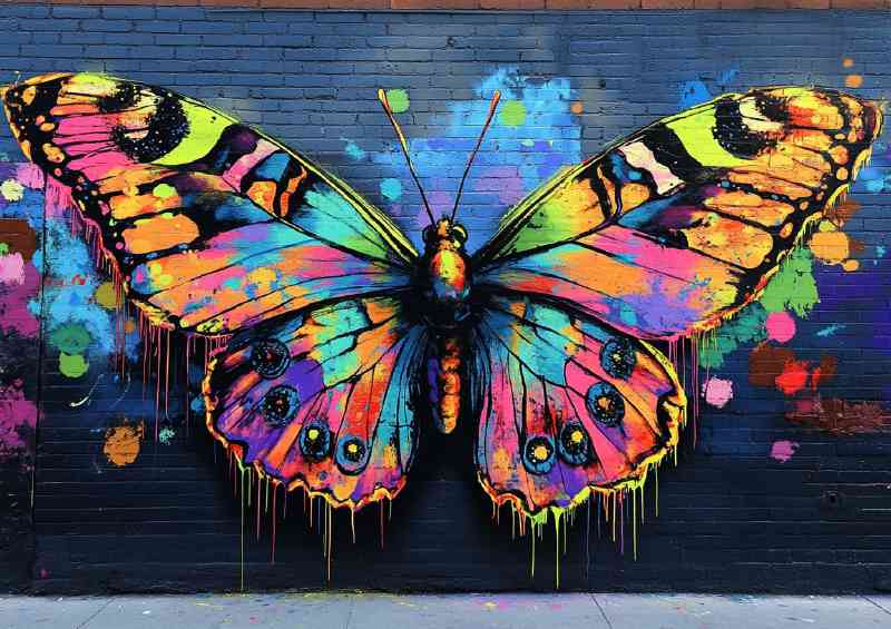 Beautiful colorful butterfly made of vibrant colors | Poster