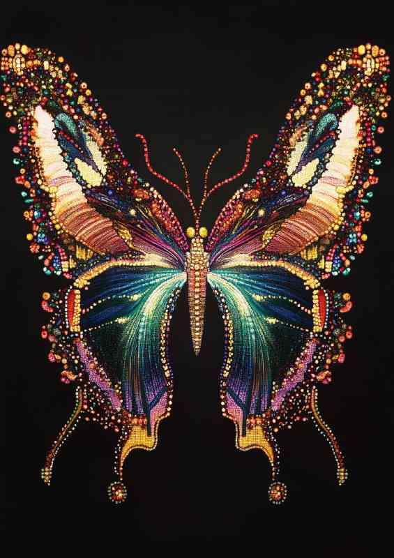 Butterfly made from beads | Poster