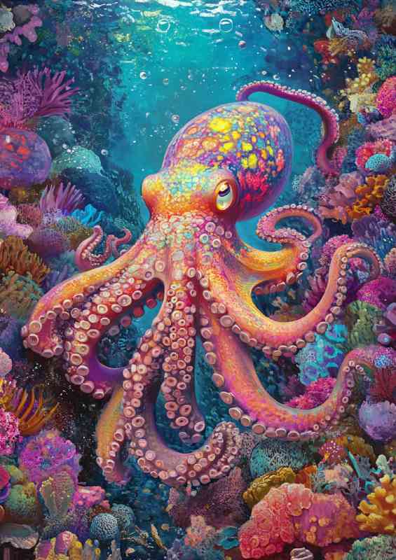 Octopus swimming under the sea | Canvas