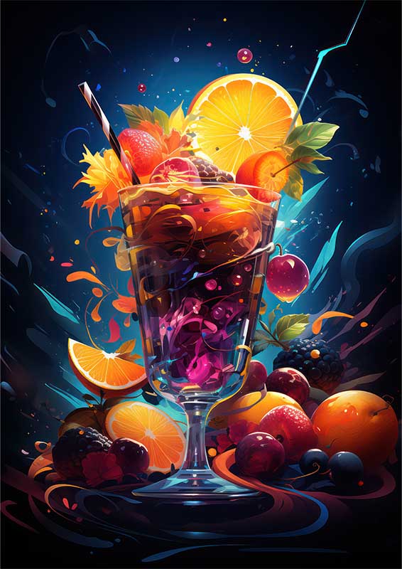 Optimized Orange Old Fashioned cocktail | Metal Poster