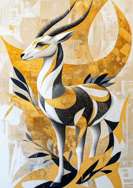 Elegant and detailed painting of an antelope | Canvas