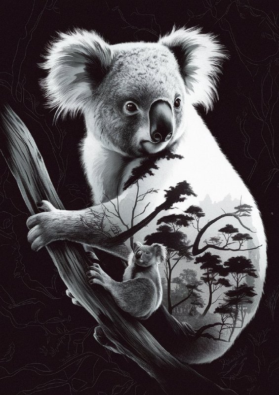 Koala bear clinging to a tree.jpeg | Metal Poster
