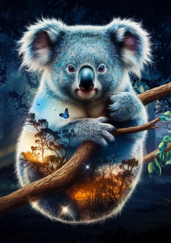 Koala bear with shimmering blue | Poster
