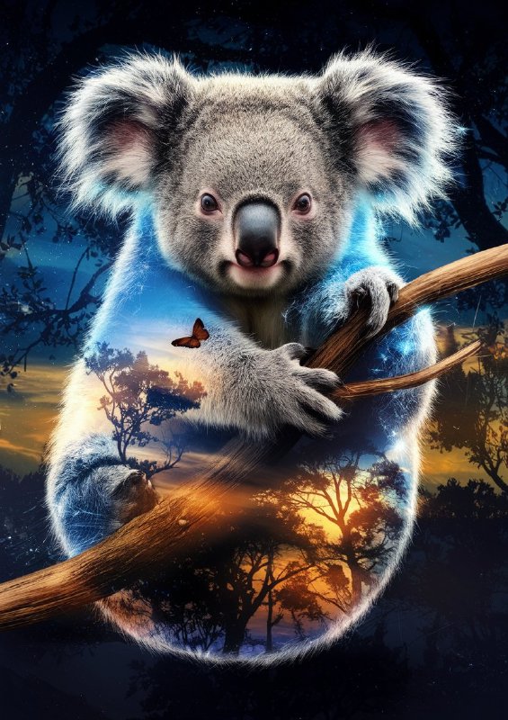 Koala with its fur shimmering | Poster