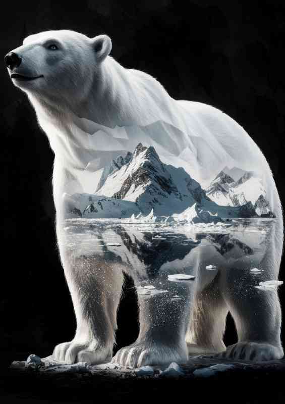Polar bear made of ice and snow | Poster