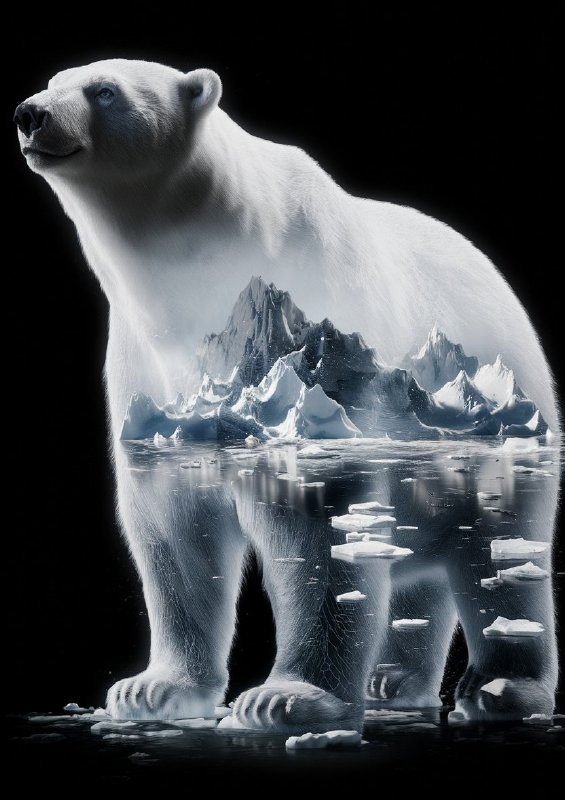 Polar bear seemingly made of ice | Poster