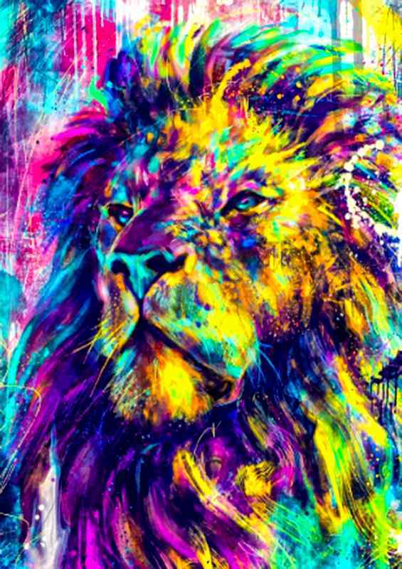 Lion Art Colourful | Canvas