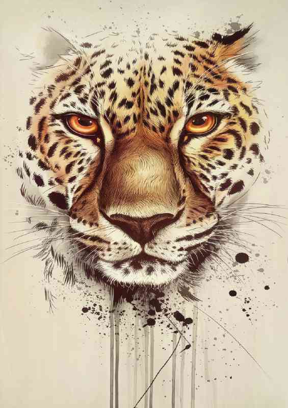 of a leopards face | Poster