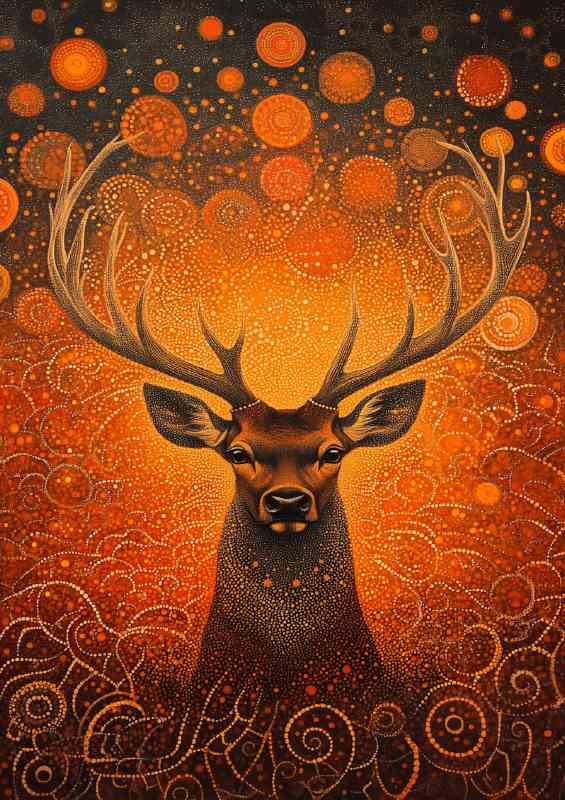 Red deer with antlers | Metal Poster