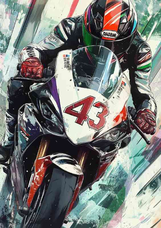 A bmw s2000 race motorcycle with painted style | Poster