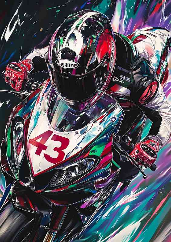 Bmw s2000 race motorcycle with the number 43 | Canvas