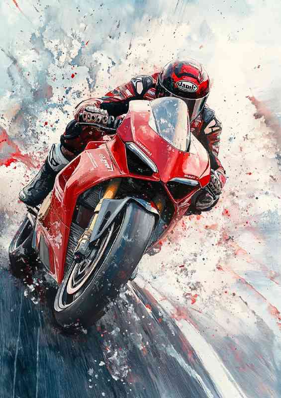 Ducati Panigale V4R oil painting depicting speed | Di-Bond
