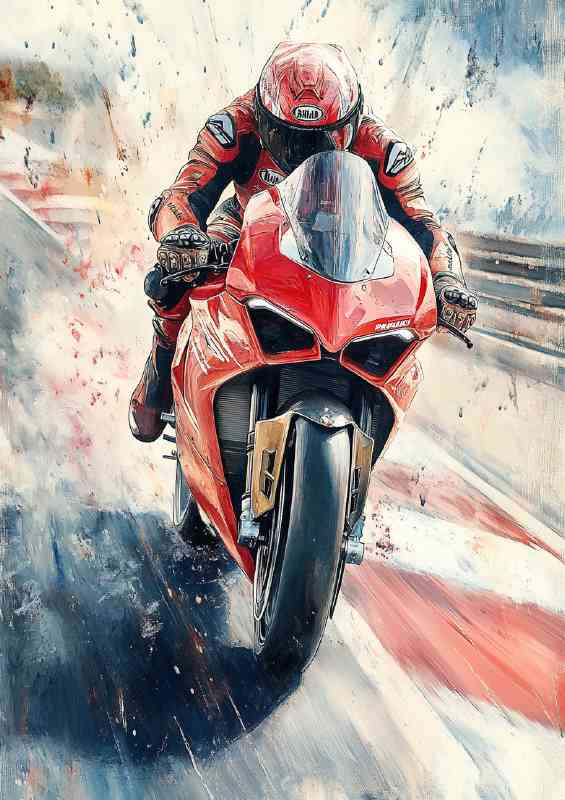 Ducati Panigale V4R oil painting speed | Di-Bond