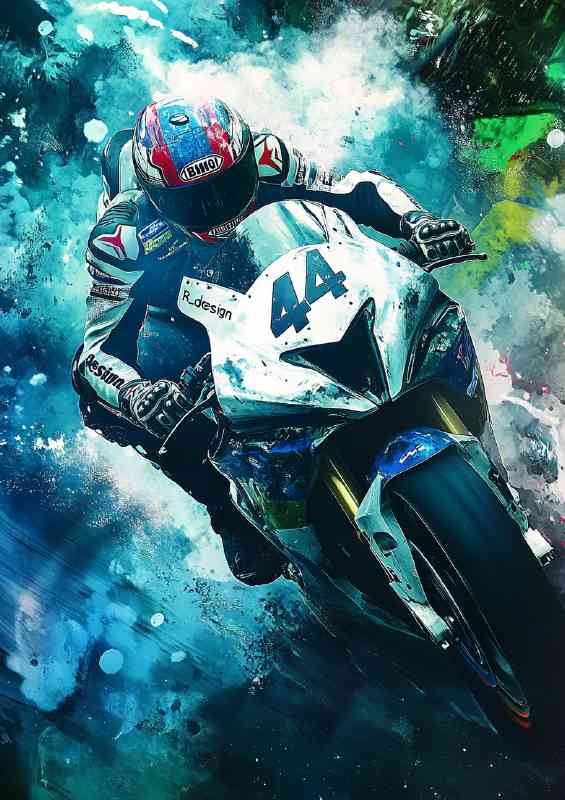 Moto Gp bike of R design with number 4 BMW M6 inspired | Metal Poster