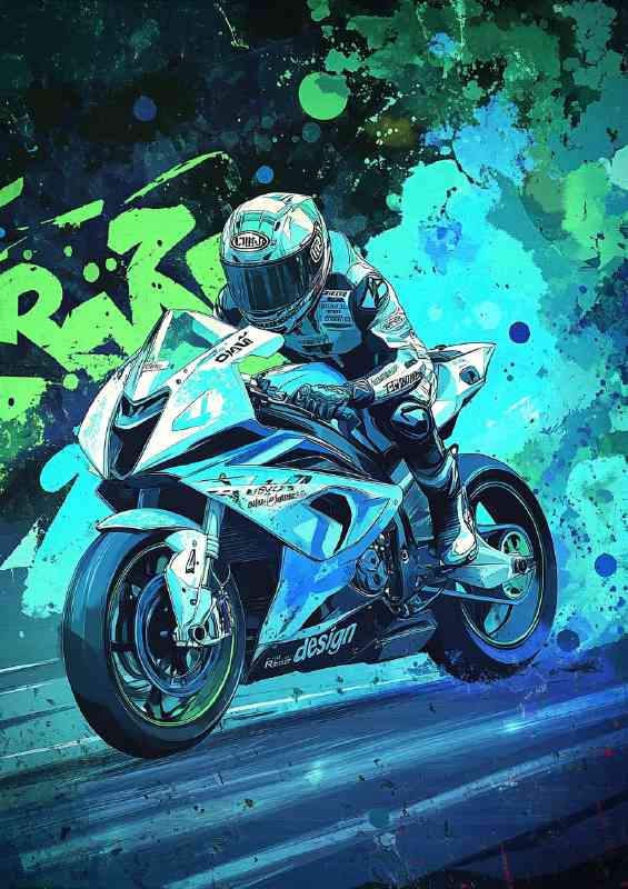Moto Gp bike of R design with number 4 BMW M6 inspired painting | Canvas