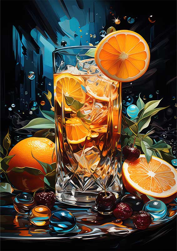 Orchid Breeze Bellini drink colorful fruit | Metal Poster