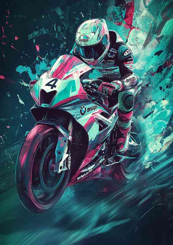 Moto Gp bike of R design with number 4 BMW M6 inspired racing | Canvas