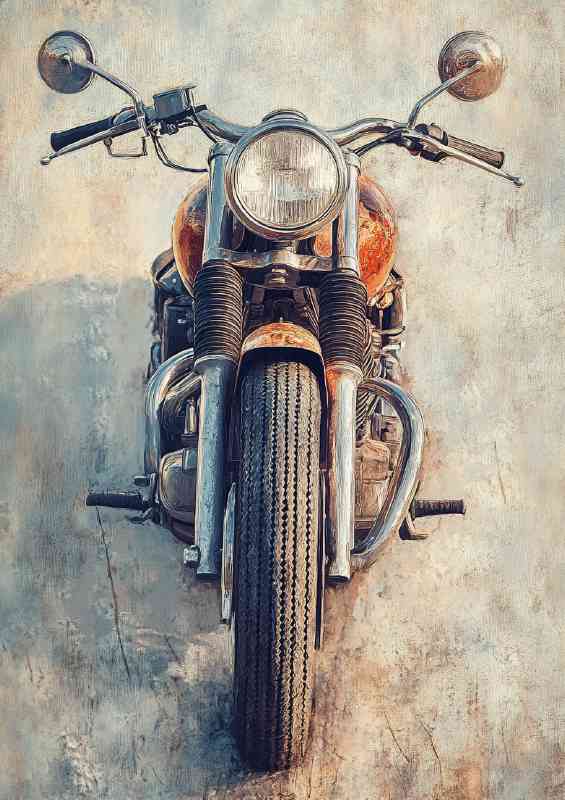Oil painting of a vintage motorcycle | Canvas