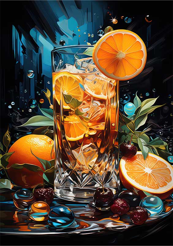 Orchid Breeze Bellini drink colorful fruit | Poster