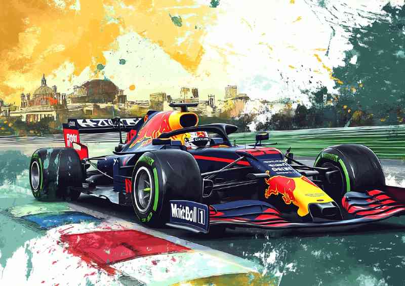 Futuristic Formula One car on track | Canvas