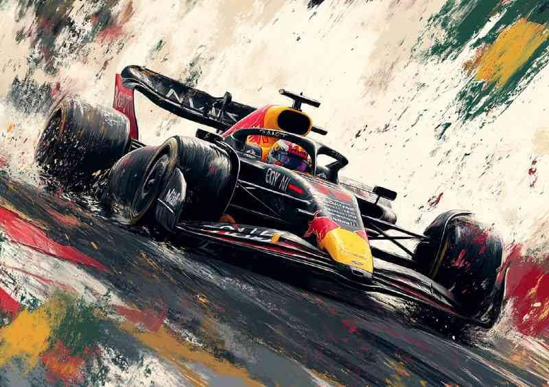 Futuristic formula one car with splash painted art | Di-Bond