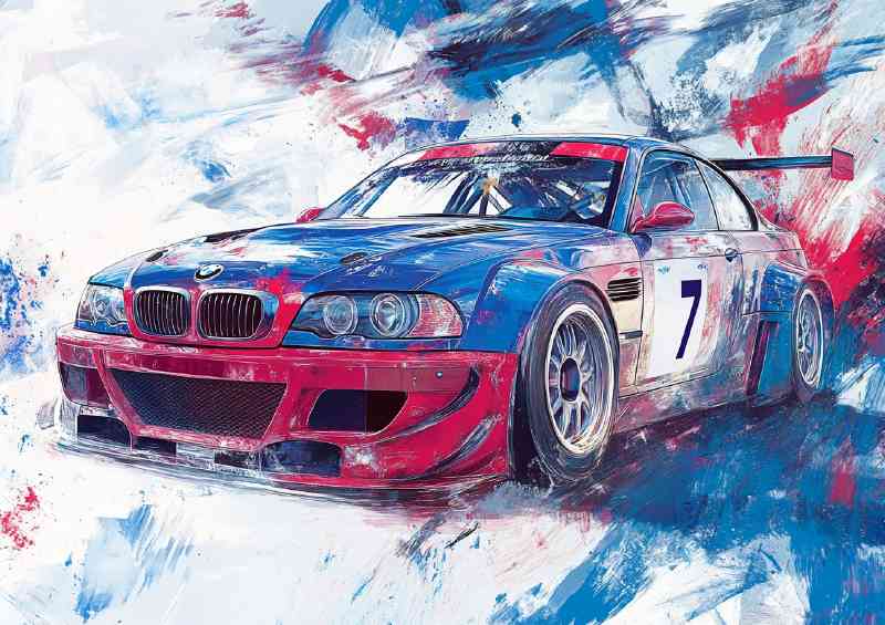 Iconic BMW E92 race car painted | Metal Poster