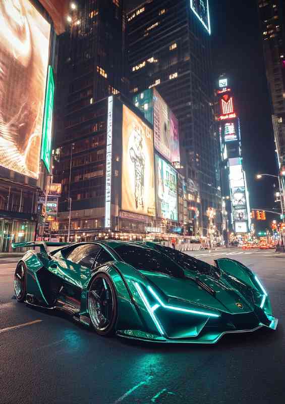 Lamborghini hypercar with elements of green | Canvas