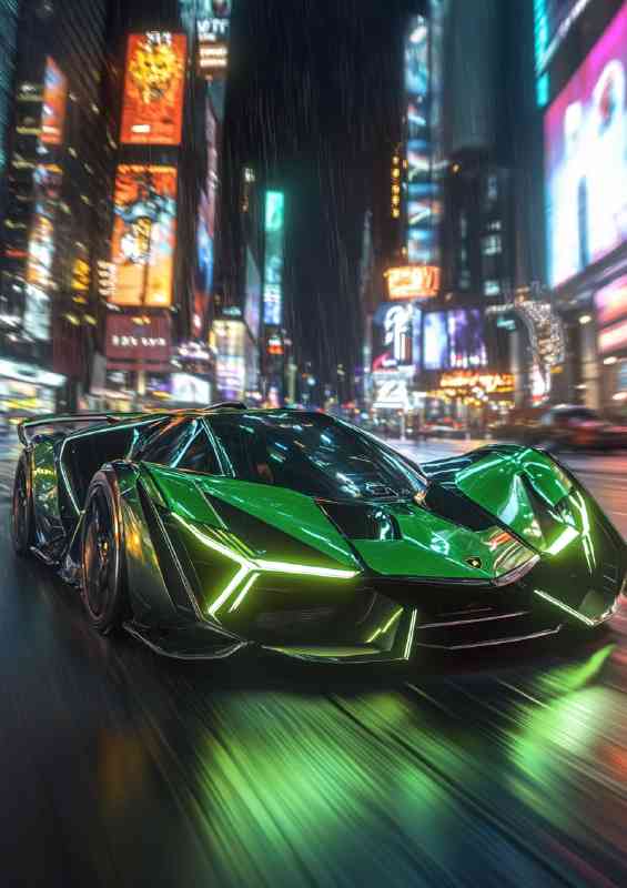 Photograph of the Lamborghini concept car in green | Canvas
