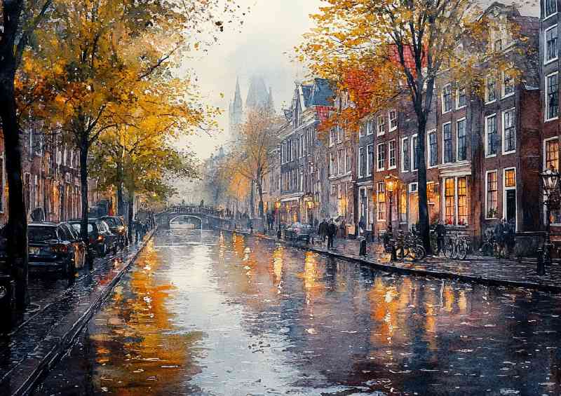 Rainy day in Amsterdam | Canvas
