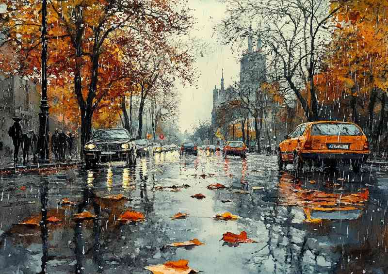 Rainy day in city London | Poster