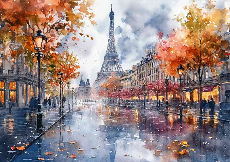 Watercolour photorealistic illustration Paris effiel tower | Di-Bond