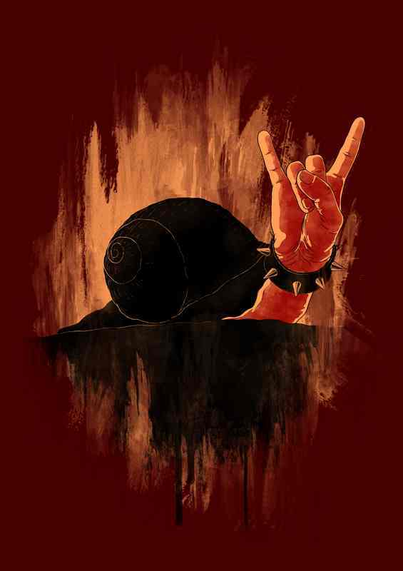 Rock Hard Snail Maroon | Canvas