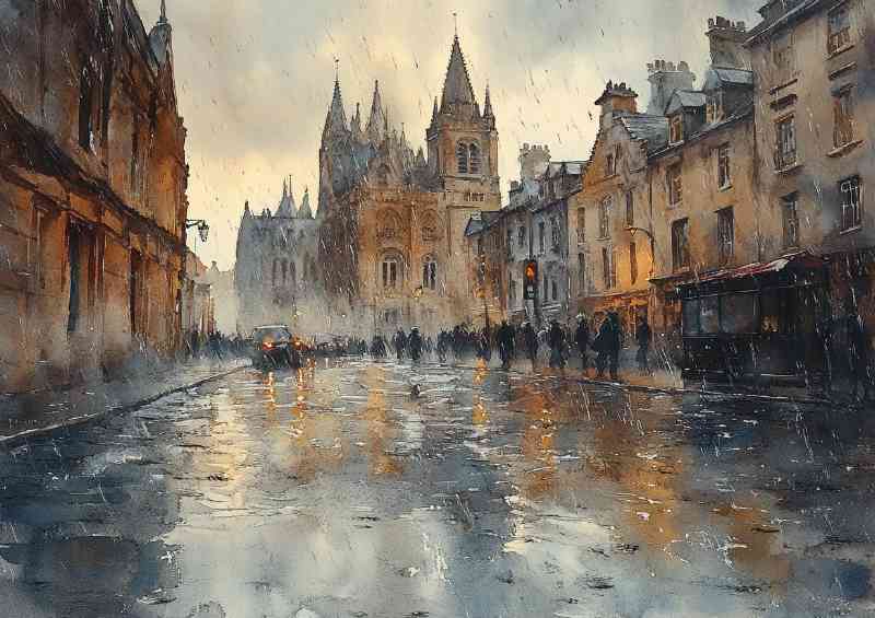 Whimsical Watercolour photorealistic illustration York daytime | Metal Poster