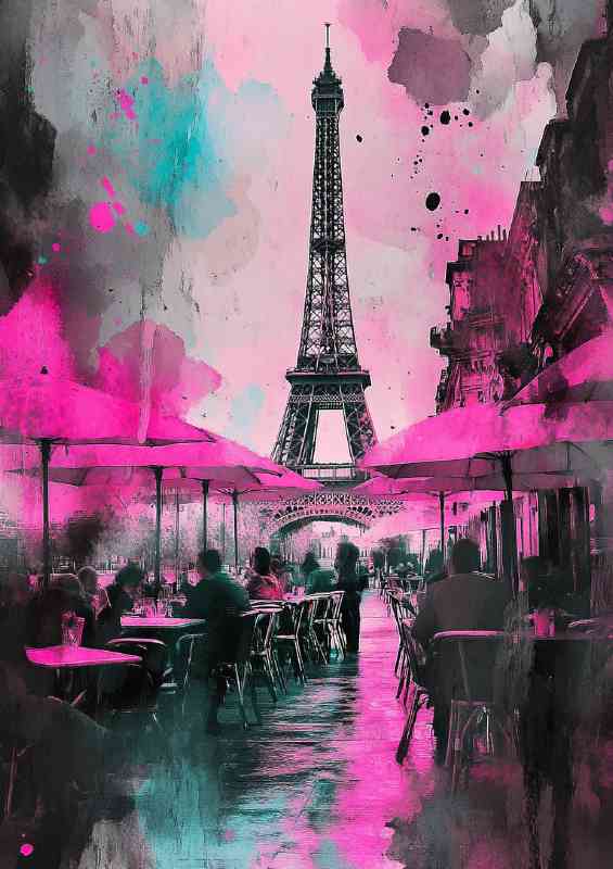 Painting of the Eiffel Tower in Paris | Metal Poster