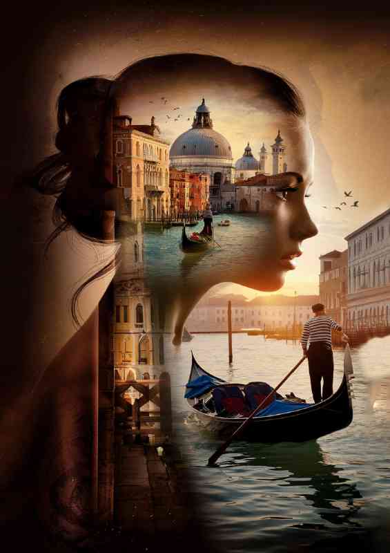 Cinematic double exposure in venice | Di-Bond