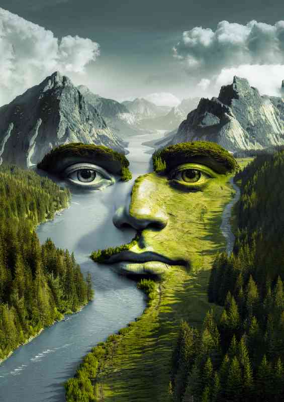 Extraordinary hidden face withing the mountains | Canvas